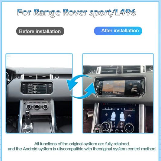 10.25inch Android 14 For Range Rover sport L494 Multimedia Player Radio Carplay auto retains the original feature menu AC Panel