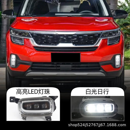 For Kia 20-21 Seltos daytime running lights LED front fog lights KX3 daytime running lights turn signal lights