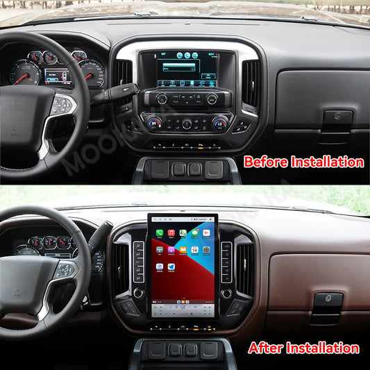 14.4" inch Android 14.0 8+256GB Tesla Screen Car Radio DSP Player For Chevrolet Silverado GMC SIERRA 2014-2018 GPS Radio Stereo