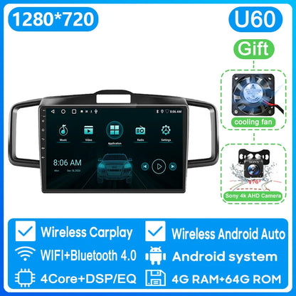 WIFI For Honda Freed 1 2008 - 2016 Car Radio Multimedia Video Player Navigation GPS Android Auto QLED Screen No 2din 2 din DVD