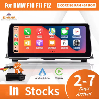 12.3" Wireless Carplay Android Auto Car Multimedia System radio Screen for BMW 5 Series F10 F11 F12 CIC NBT GPS Navi WIFI 4G
