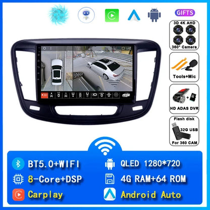 For Chrysler 200 200C 2015 - 2019 Android 14 Radio Video Player Car Autoradio Multimedia Screen Stereo Carplay Navigation