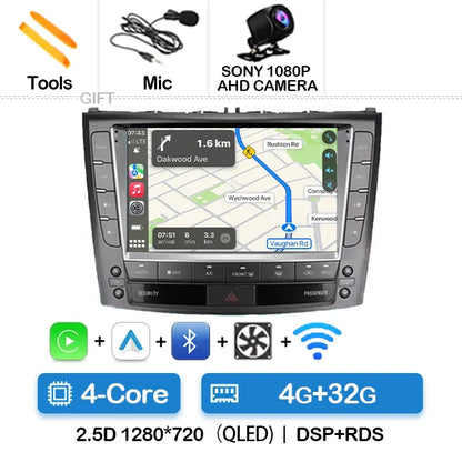 Android 14 Car Radio For Lexus IS250 IS300 XE20 IS220 IS350 2005 - 2012 Multimedia Video Player NAVI GPS 4G WIFI Carplay Auto BT