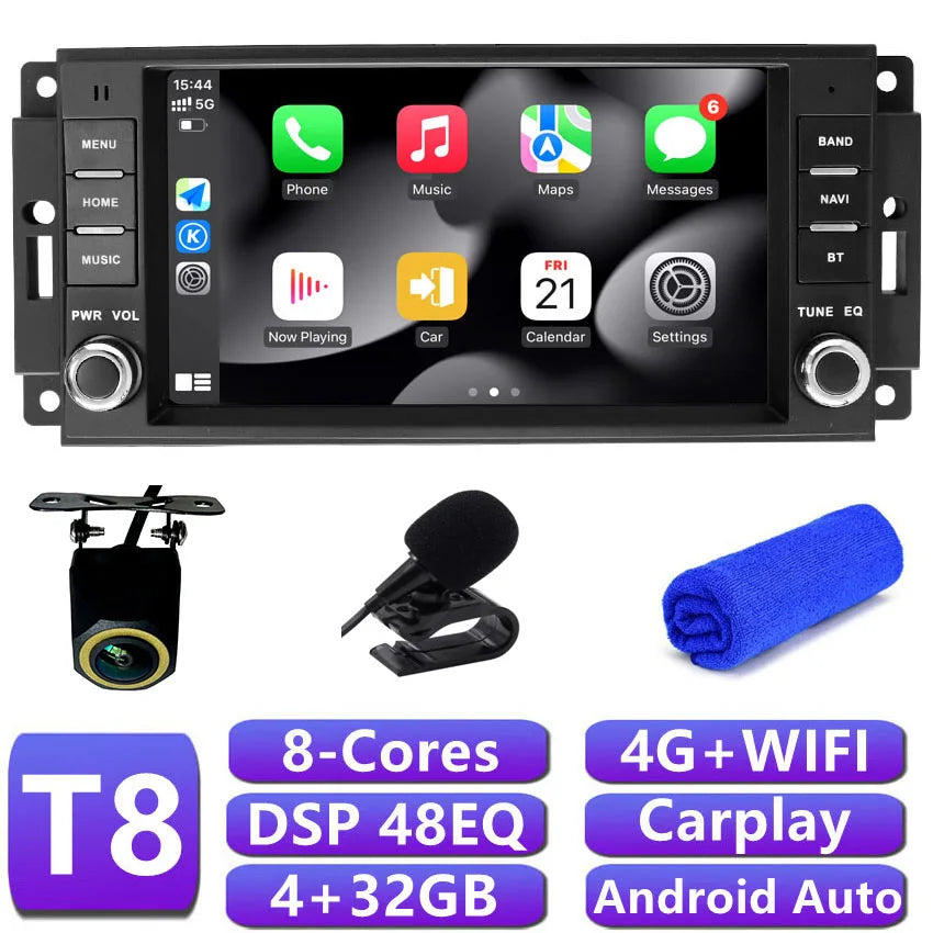 DSP Car Radio Stereo For Jeep Commander Carplay Android Auto Multimedia Player Screen Autoradio Navigation GPS BT 4G Head Unit