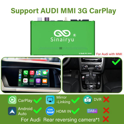 Wireless Carplay for Audi A4 B8 A5 Q5 2009-2015, Support Apple Carplay Android Auto AirPlay Mirroring Rear Camera USB Player