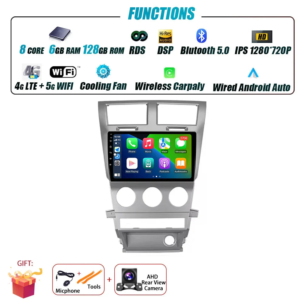 Car Radio Carplay For Dodge Avenger JS 2007 - 2010 For Dodge Nitro 2006 - 2011 Navigation GPS Android Auto Multimedia Player BT