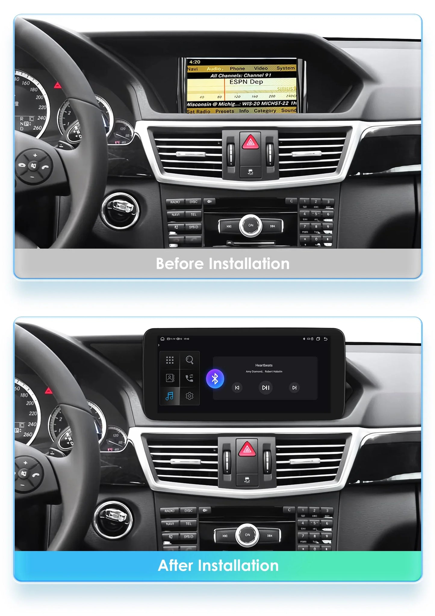 2Din AI Carplay Android Auto Car Radio For Mercedes Benz W212 NTG 4.0 4.5 5.0 2009-2016 E-Class E200 E230 E260 E300 S212 4G GPS