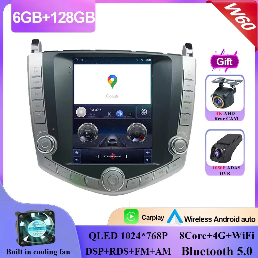 Android 14 QLED 9.7" inch Screen Car Radio For BYD S6 2011-2017 Carplay GPS Navi Stereo Multimedia video Player navigation 2din