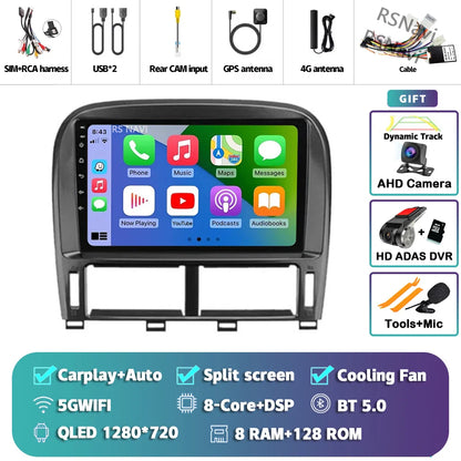 Android 14 Carplay Auto Car Radio Multimedia Player For Lexus LS430 XF30 LS 430 2000 - 2006 DSP Autoradio Stereo 2din Head Unit