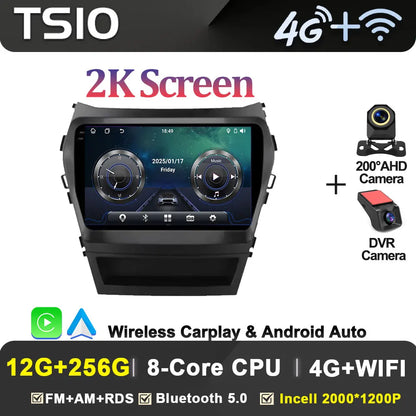 Car Multimedia Video Radio Player For Hyundai Santa Fe IX45 2013 - 2017 Wireless Android Auto CarPlay 8 Core GPS Navigation BT