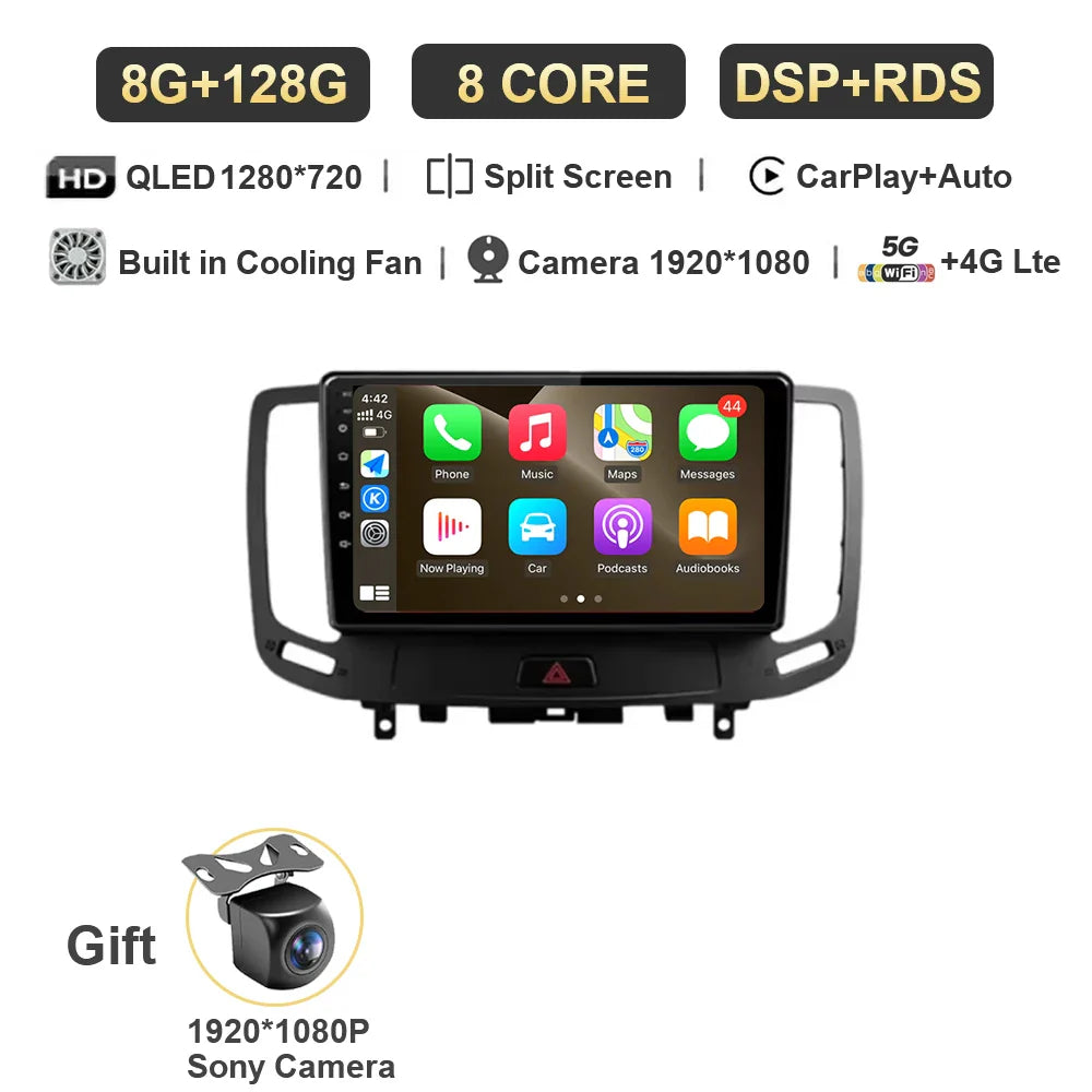 12G+256G  For Infiniti  G4 G25 G35 G37 2006 - 2013 Car Radio Multimedia Video Player Navigation GPS Android Carplay No 2 Din DVD