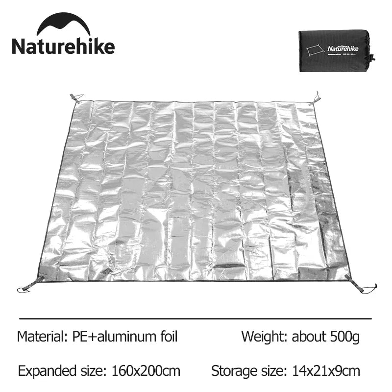 Naturehike Camping Groundsheet Waterproof Picnic Mat Tent Mat Multifunctional PE Aluminum Foil Moisture Barrier Outdoor Portable