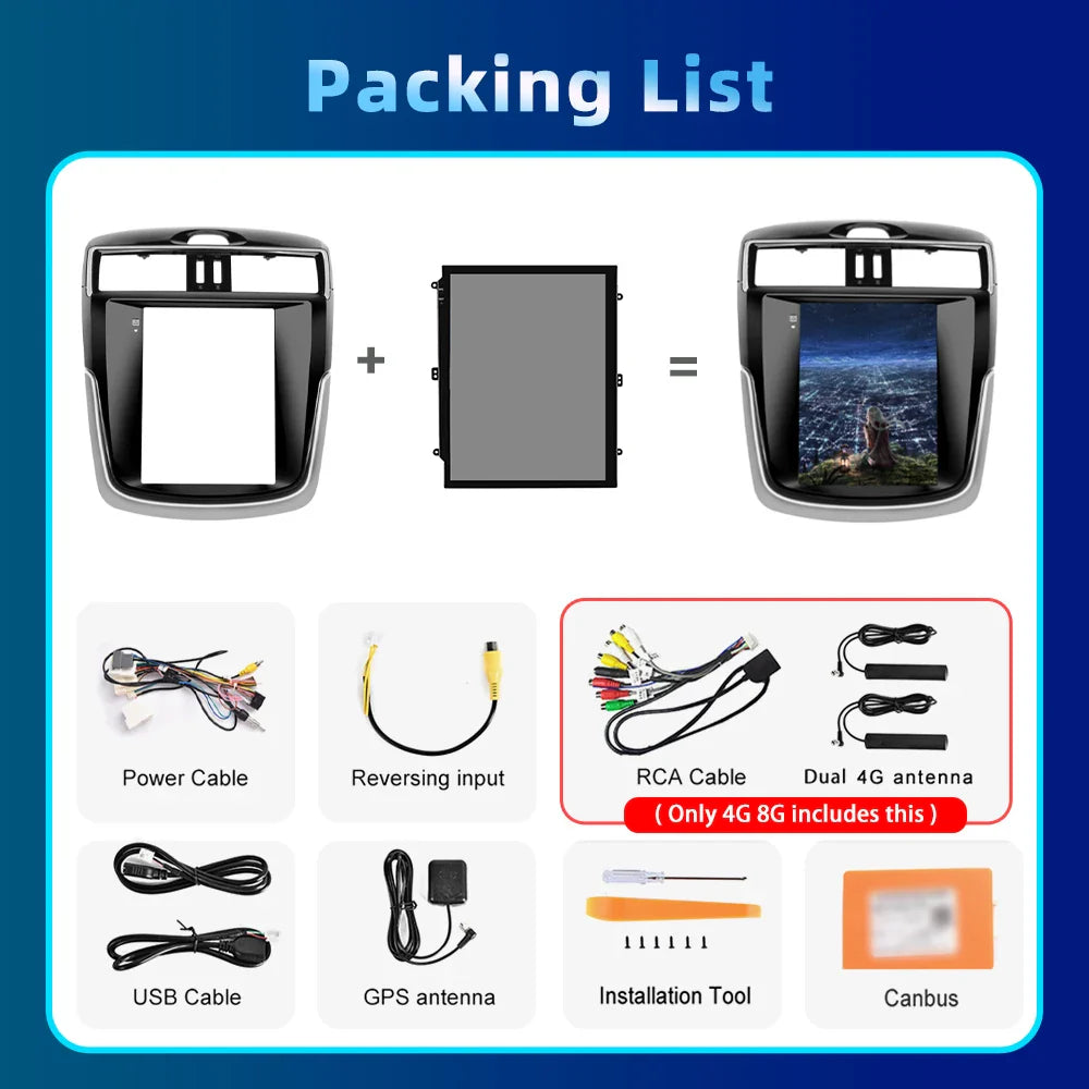 Podofo 8+128G 9.7''Car Radio For Nissan TIIDA 2016 Multimedia Player Carplay Android Auto 8Core WIFI&4G GPS Navigation Car Audio
