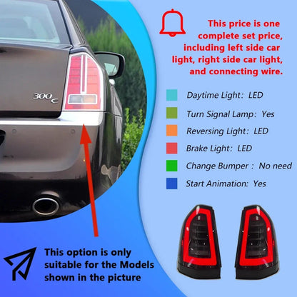 For Chrysler 300c 2011-2014 Auto Rear Back Lamps Upgrade Dynamic Flashing Tail Lamp Tool Accessories LED Car Taillights Assembly