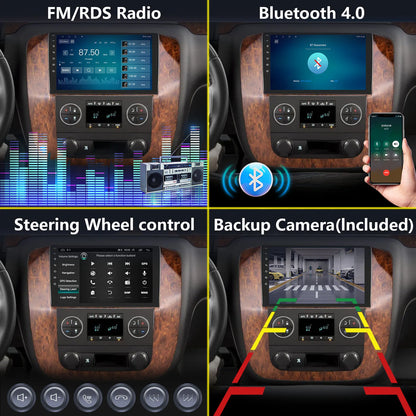 Wireless Carplay Multimedia Radio Video Player GPS Navigation For 2007-2013 GMC Yukon Chevrolet Tahoe Suburban Silverado Sierra