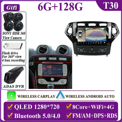 Autostereo 14 For Ford Mondeo MK4 2007-2014 Car Multimedia Video Player GPS Navigation Radio Android 13 Auto Carplay No 2Din DVD
