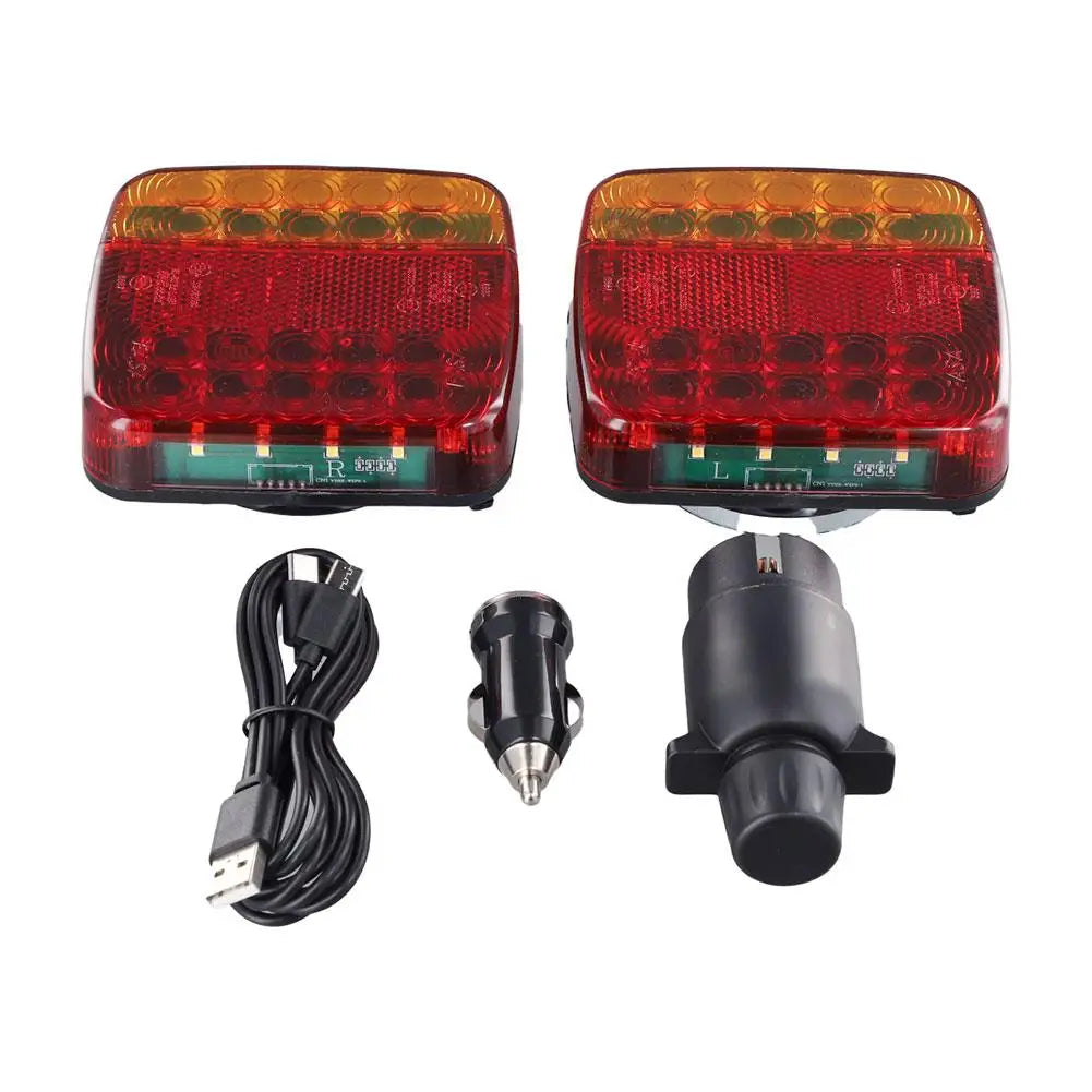Wireless Magnetic LED Truck Tail Light Trailer Rear Light Signal Warning Brake Light for Caravans Campers Lorry Caravan RV
