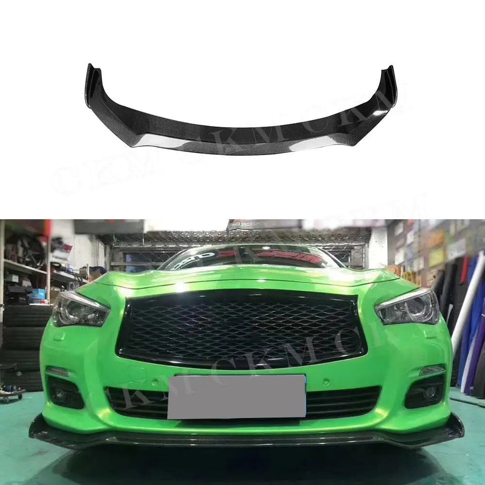for Infiniti Q50 Sport 2014-2017 Car Carbon Fiber Bodykit Front Bumper Guard Carbon Fiber Front Bumper Lip Spoiler