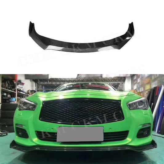 for Infiniti Q50 Sport 2014-2017 Car Carbon Fiber Bodykit Front Bumper Guard Carbon Fiber Front Bumper Lip Spoiler
