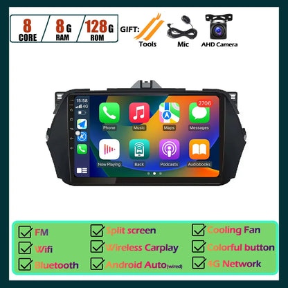 Android OS Car Radio Touch Screen For Suzuki Alivio Ciaz 2014 2015 - 2019 Multimedia Player Navigation GPS Carplay Tools 8Core