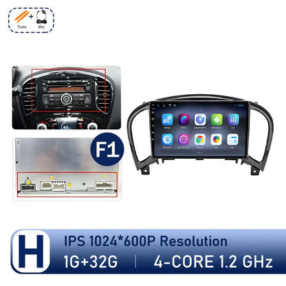 Carplay Android OS for Nissan Juke YF15 2010 - 2014 QLED Touch Screen 9 '' Car Radio Stereo Player GPS Navigation WiFi Head Unit
