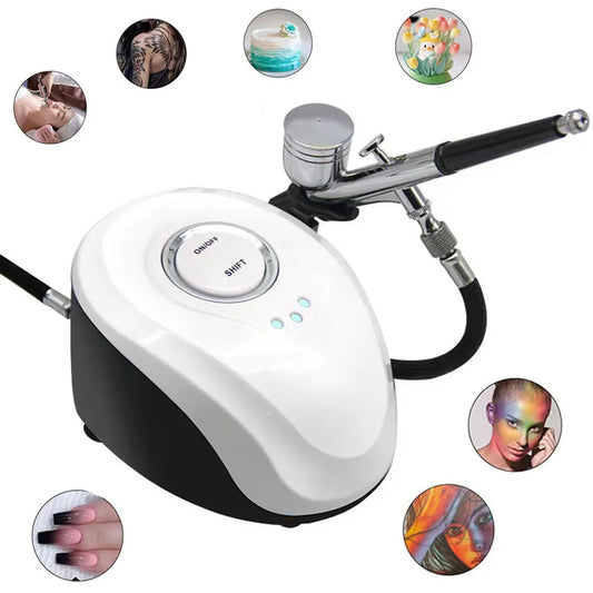 Professional Airbrush Machine for Nails Art Paint Tattoo Craft Cake Nano Mist Sprayer Beauty Tool Oxygen Injector Air Compresso