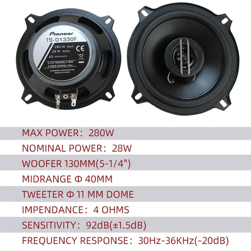 5-inch 560W (2 * 280W) 5-way General Motors coaxial car music stereo full frequency high fidelity speaker lossless installation