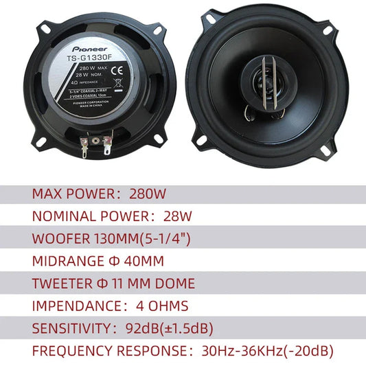 5-inch 560W (2 * 280W) 5-way General Motors coaxial car music stereo full frequency high fidelity speaker lossless installation