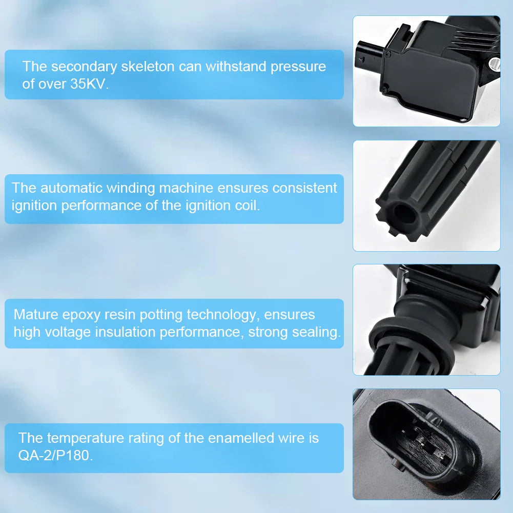 4PCS High Quality Ignition Coils OEM UF670 For ford Lincoln 2013-2019 With Spark Plug