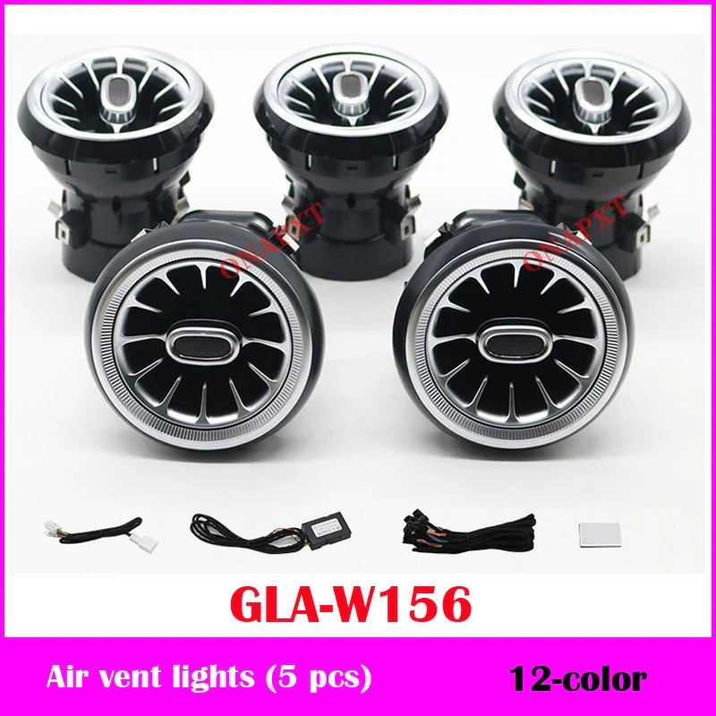 12-color For Benz A/CLA/GLA W176 W117 W156 LED Air Vent Outlet Backlight Nozzle Atmosphere Lamp Door Dashboard Ambient Light