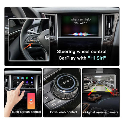 Wireless Carplay Android Auto For Infiniti Q50 QX50 QX60 2015-2019 Car Multimedia Support Bluetooth Wireless Airplay