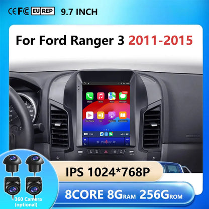 9.7 inch Car Video Radio Player Wireless Carplay DSP Stereo Touch Screen Auto Tools BT  For Ford Ranger 3 2011-2015 AM/FM/RDS