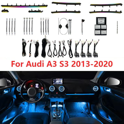 21 in 1 Symphony Car Ambient Light For Audi A3 2013-2020 without Air Vents Dashboard Door Decoration Atmosphere Lamp APP Control