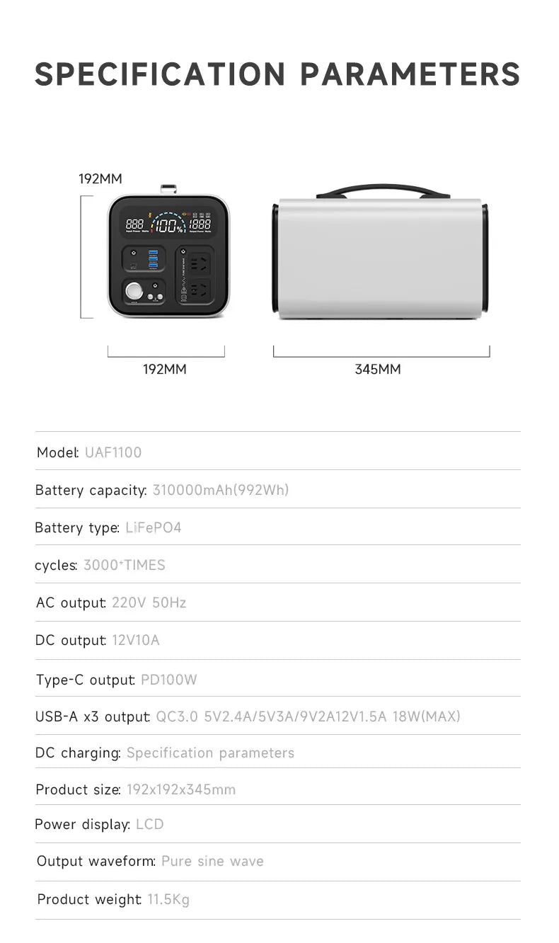 2400W 1800W 1000W Portable Power Station 1024Wh 2048Wh 220V Camping Solar Generator Powerful Powerstation Home RV Battery Backup