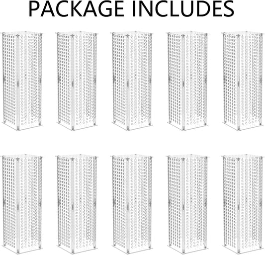 Centerpieces for Weddings Acrylic Vases 10 Pcs 23.6in Tall Crystal Flower Vase Flowers Stand for Party Tables Decorations