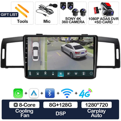 Android 15 Head Unit For Infiniti M35 2003 - 2010 Nissan Fuga 2005 - 2010 Car Radio Multimedia Video Player CarPlay Auto 4G WIFI