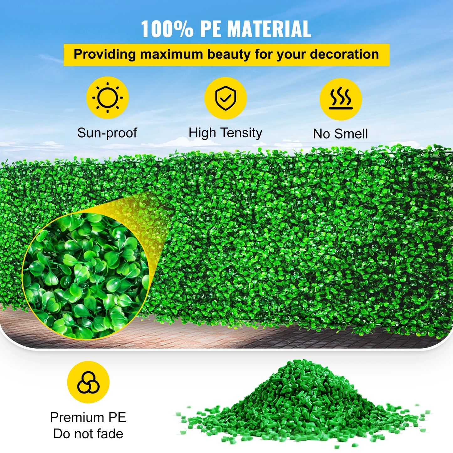 VEVOR Artificial Plant Wall Decoration Boxwood Hedge Wall Panel Home Decor Fake Plants Grass Backdrop Wall Privacy Hedge Screen