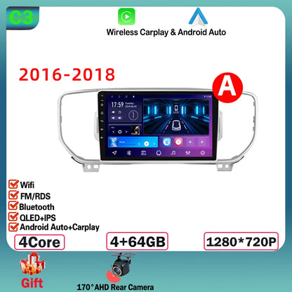 Android  For KIA Sportage 4 2016-2018 2019-2021 Multimedia Video Player Navigation GPS Stereo Wireless Carplay DSP WIFI NO 2DIN
