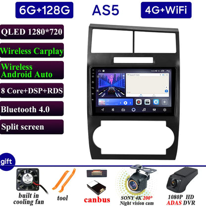 Car Radio Carplay For Dodge Charger LX 2005-2010 For Dodge Magnum 2 2003-2007 Navigation GPS Android Auto Stereo 4G Wifi No 2din