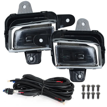 2x Front LED Fog Light For GMC Sierra 1500 2022 2023 2024 Driving Lamps Wiring headlights foglights cover frame kit accessories