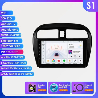 Hizpo Carplay 4G 360 Camera Android Car Radio for Mitsubishi Mirage 2012-2023 Space Star Dodge Attitude Video GPS 2din Autoradio