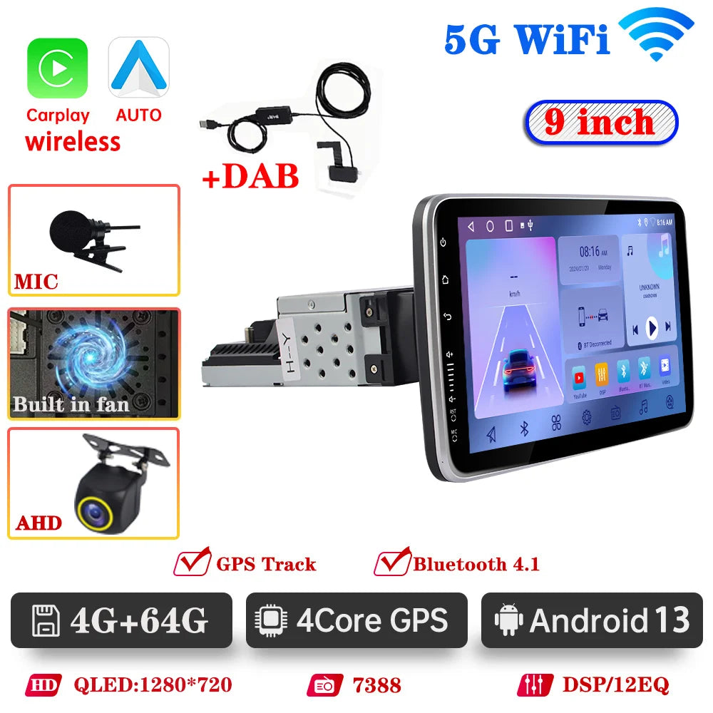 Android 14 Car Radio 1 Din Multimedia Player For VW Nissan Hyundai Kia Toyota Ford Honda Android Auto Carplay GPS FM DAB RDS