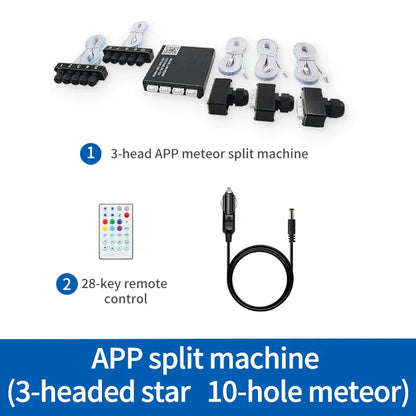 12V Car Starry Sky Roof Fiber Optic Branch Machine Meteor App Bluetooth Colorful Flashing Ceiling Modified Light Source Skylight Car Atmosphere Starry Sky Light