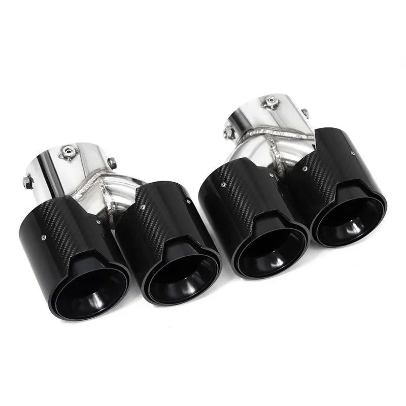 For BMW G20 G21 M340i G42 440i G22 M240i Dual Four Out M Exhaust Carbon Fiber Muffler Tip Exhaust System Nozzle Tailpipe 2020+