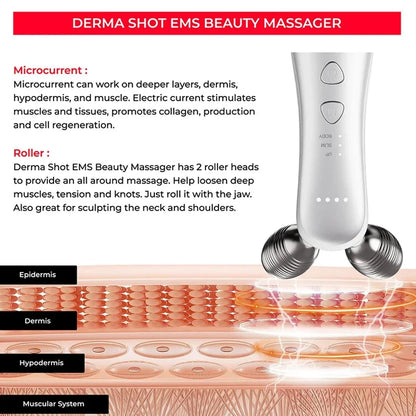 Microcurrent Facial Massager Roller Anti Wrinkles EMS Face Lift Skin Tightening Machine Skin Firming Care Slimming Beauty Tools