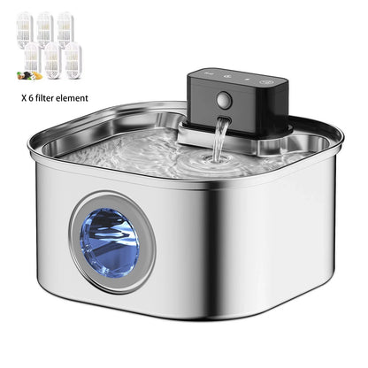 3.2L Cat Automatic Water Dispenser Pet Smart Induction Drinking Feeder USB With Filter Stainless Steel Dog Pet Function Bowl