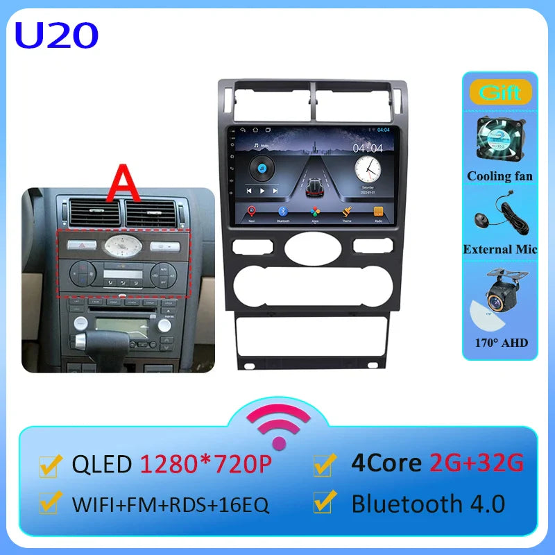 Car Android 13  For Ford Mondeo 3 2000-2007 Car Radio Multimedia Video Player Navigation GPS No 2 din Dvd 4G WIFI Carplay Stereo