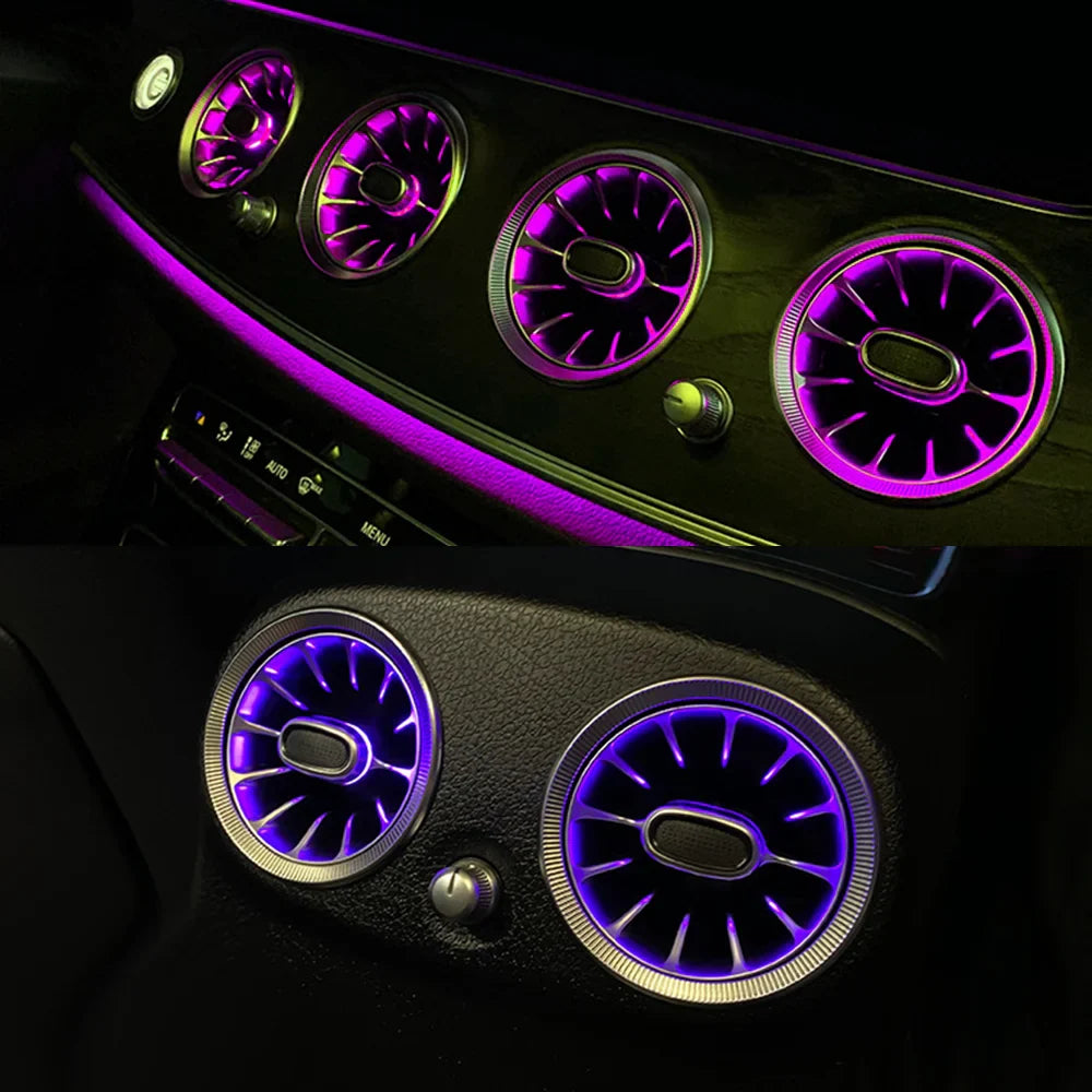 turbine Air Outlet LED Lights for Mercedes-Benz E-Class W213 2016-2021 Front and Rear Air Vent Ambient Light Neon