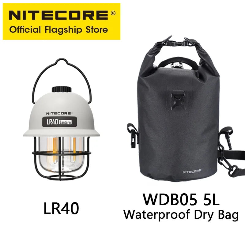 NITECORE 2-in-1 LR40 Camping Light Power Bank 100 Lumen 3 Light Sources Portable LED USB-C Rechargeable Camping Tent Lantern