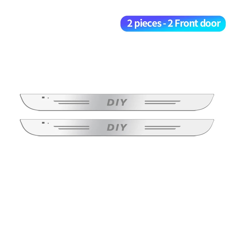 For Fiat 500 500C 2012 500X 500L Abarth 695 Car Door Sill Light Customized Logo LED Welcome Threshold Pedal Lamp Accessories